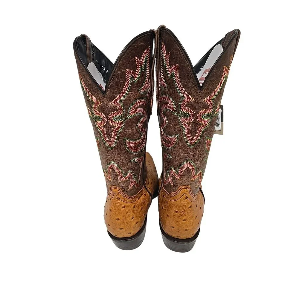 Dingo Men's DI 115 Outlaw Embroidered Ostrich Print Western Boot Tan 11.5D - Picture 3 of 7